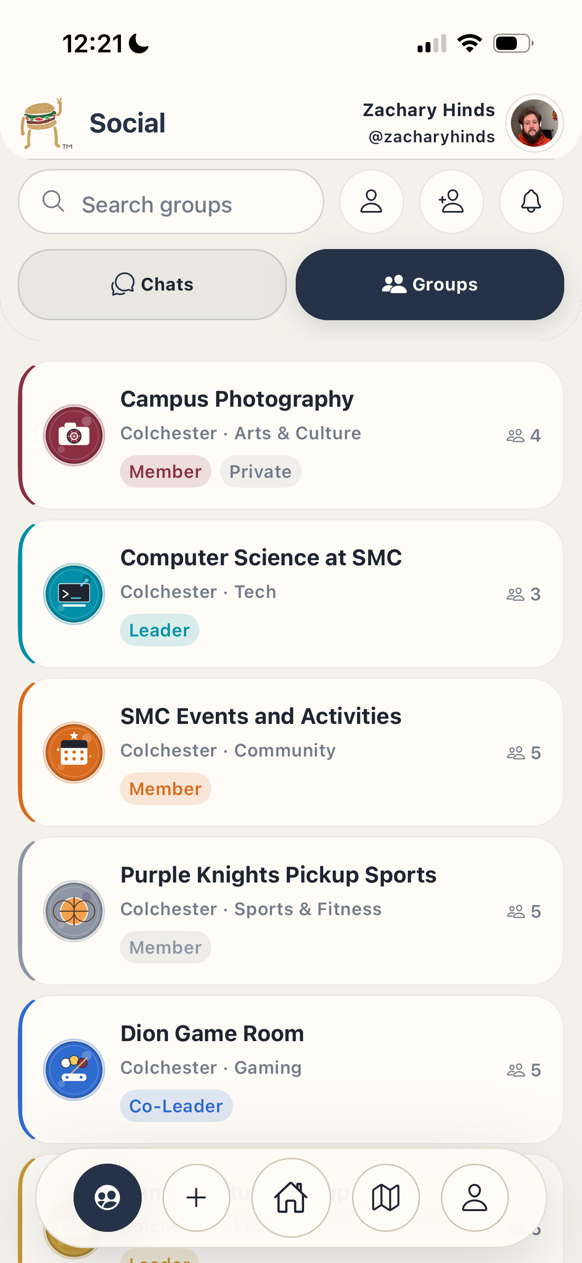 Burg Social screen